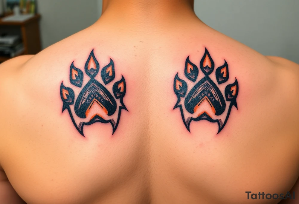 Lion paw prints tattoo idea