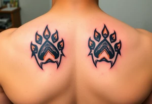 Lion paw prints tattoo idea