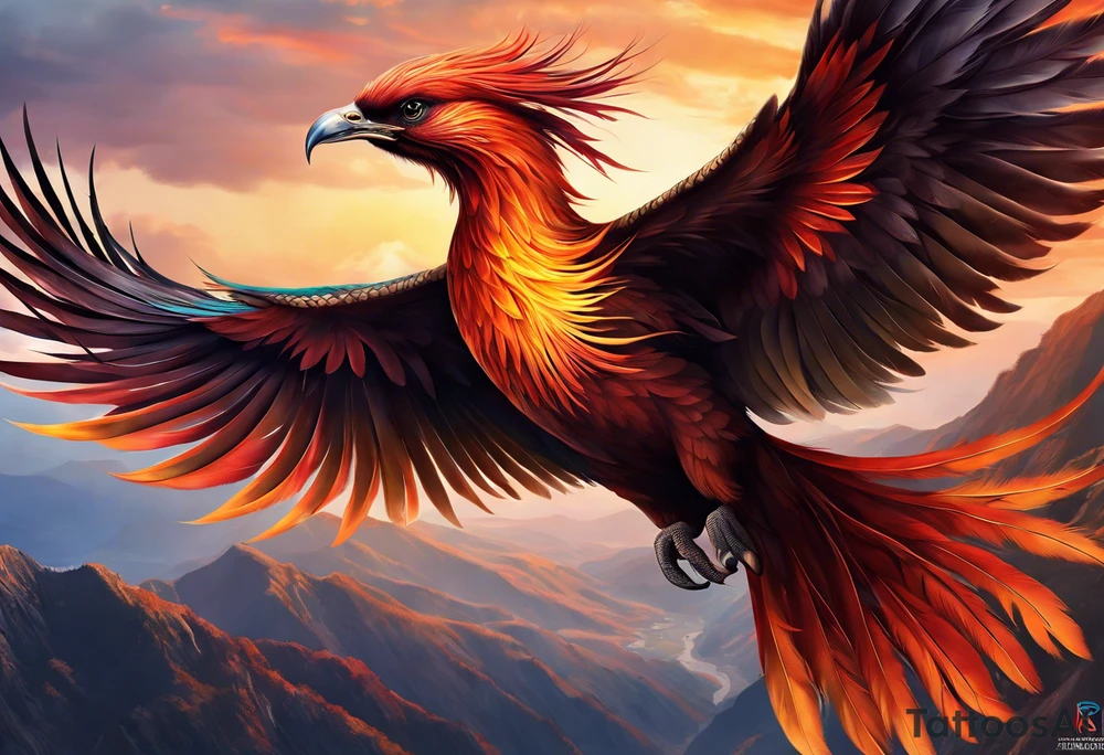 phoenix, 
chinese,
realistic, 
long tail,
elegant,
wing tips pointing down,
long neck,
long feathers,
in flight,
graceful, tattoo idea