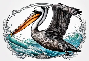 dive pelican tattoo idea