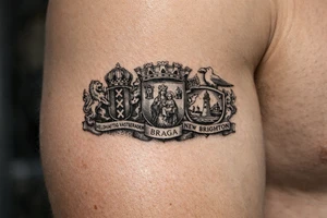 Crests of Amsterdam and Braga and New Brighton tattoo idea