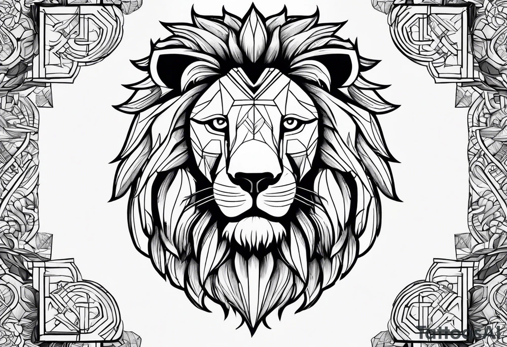 lion head tattoo idea