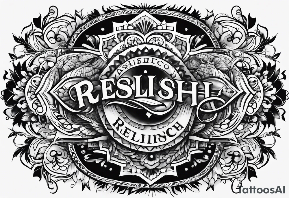Tatoo design with the word relish tattoo idea Tatoo design with the word relish tattoo idea