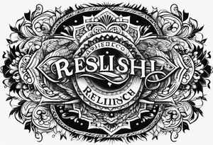 Tatoo design with the word relish tattoo idea