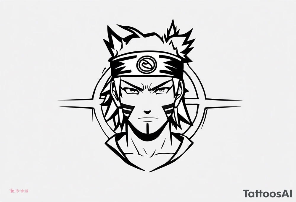naruto headband with the letters AR in the middle tattoo idea