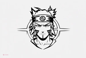 naruto headband with the letters AR in the middle tattoo idea