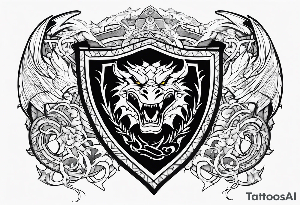 Valhalla sword shield dragon
stairs tattoo idea