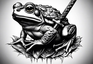 toad with sword; sword s¡is pointing down as if the toad was standing tattoo idea
