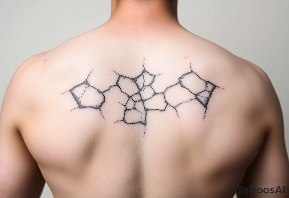 Cracked stone tattoo idea