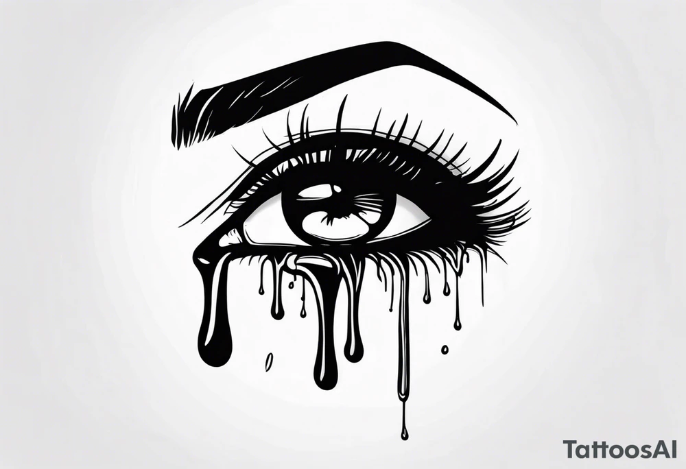 crying face with tears tattoo idea