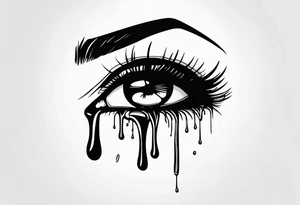 crying face with tears tattoo idea