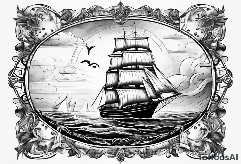 phare maritime dans un bateau a voiles. tattoo idea phare maritime dans un bateau a voiles. tattoo idea