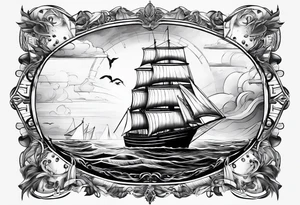 phare maritime dans un bateau a voiles. tattoo idea