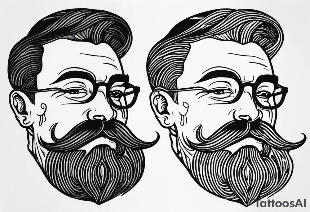 traditional tattoo art of man with mustash tattoo idea
