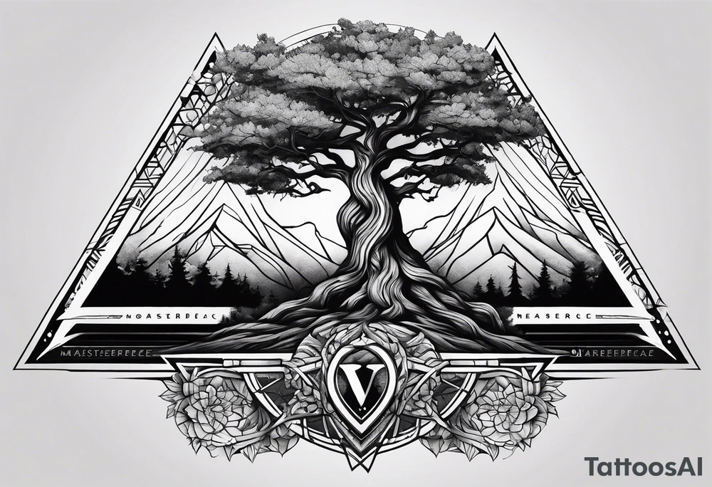 yggdrasil
3 line triangles behind tattoo idea