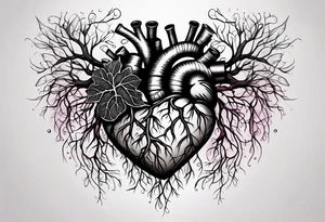 Heart with roots tattoo idea