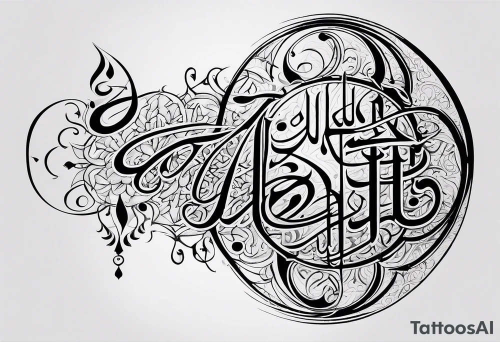 Arabic calligraphy in a straight sentence tattoo idea