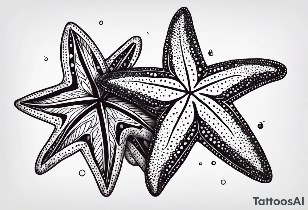 Two Starfish by olive branch tattoo idea