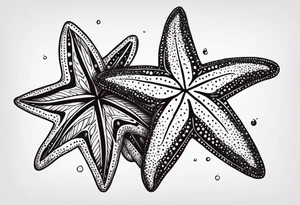 Two Starfish by olive branch tattoo idea