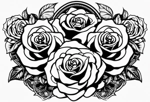 4 roses with a banner tattoo idea
