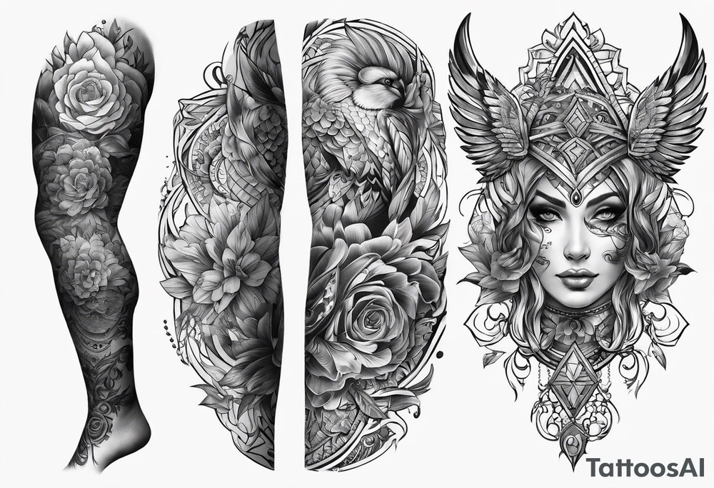 relegious leg tattoo tattoo idea