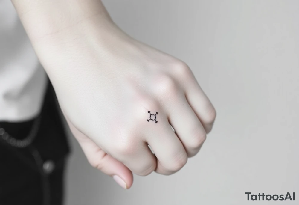 Can you design a few options for a meaningful minimal tattoo with dots, lines or stars that represents my kids? Three are living and two are deceased and I want something that represents that difference by having solid and hollow elements. Put on fingers tattoo idea