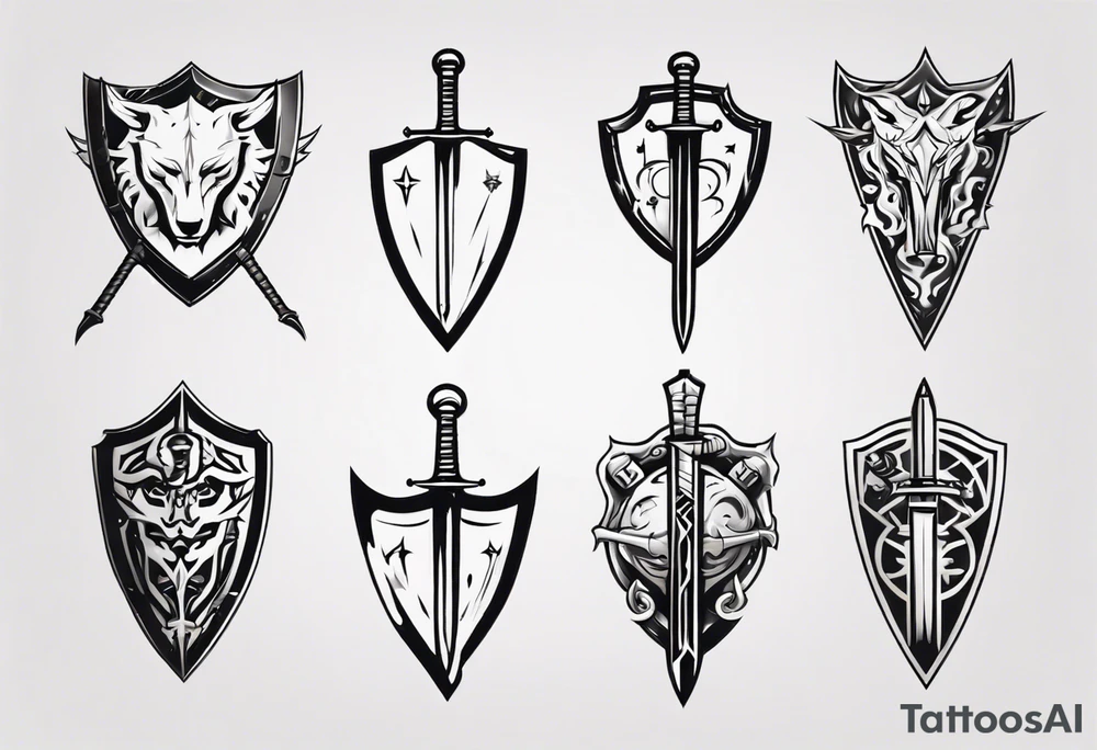 Sword and shield tattoo idea