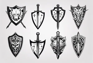 Sword and shield tattoo idea