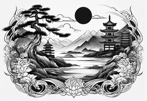 asian inspired simple tattoo idea