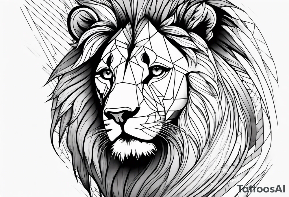 lion messed with woman tattoo idea