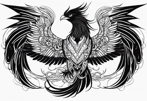 Heavy metal phoenix being reborn tattoo idea