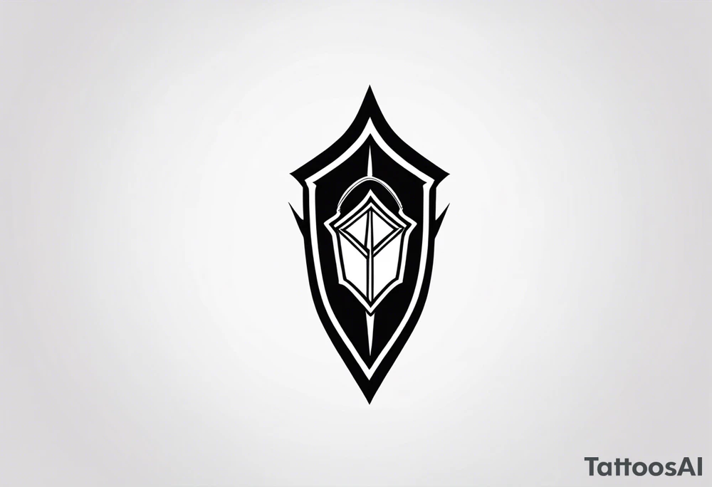 a spear pointing down with a shield in front of it tattoo idea a spear pointing down with a shield in front of it tattoo idea