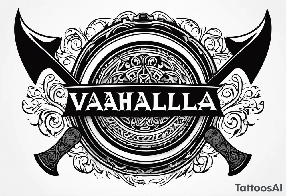 Valhalla round shield 
 axe beserker tattoo idea