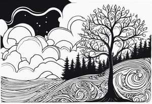 Baum mit langen Wurzeln tattoo idea