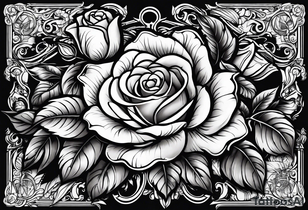 Roses and flowers With nursing and hunting and cows and bulls and fishing and love and church. tattoo idea