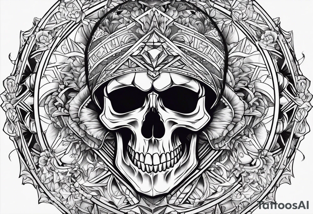 Letter a skull tattoo idea