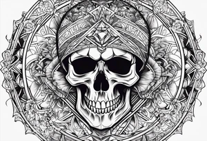 Letter a skull tattoo idea