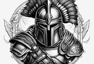 Spartan soldier looking strong in the middle of fighting tattoo idea