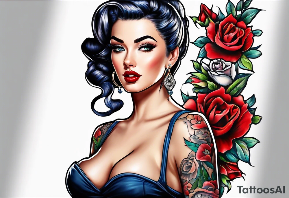 Pinup girl tattoo idea