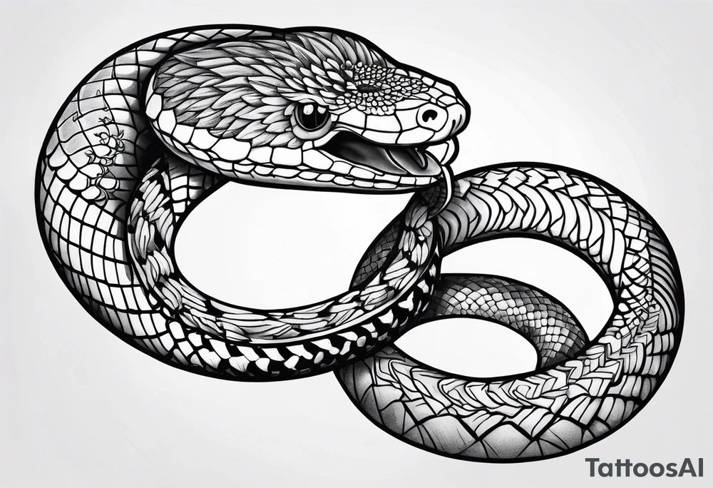 Ring neck snake and dahlia tattoo idea