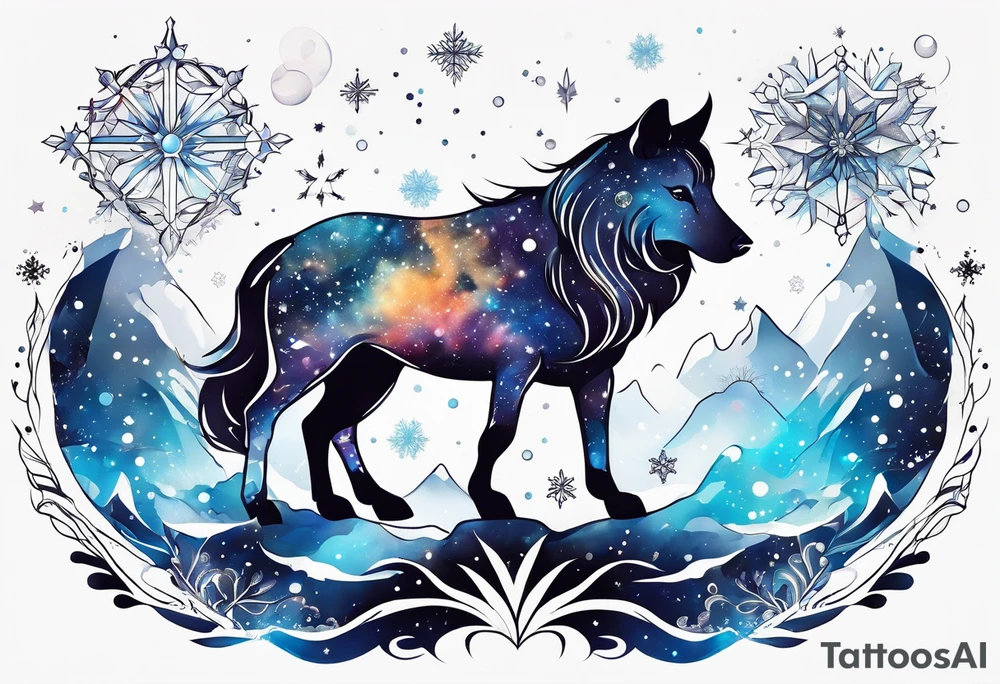 Constellation, animal, snowflake tattoo idea