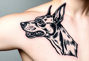 Angry doberman tattoo idea