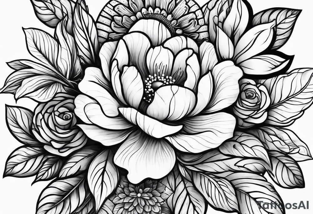 Dog wood flower tattoo idea