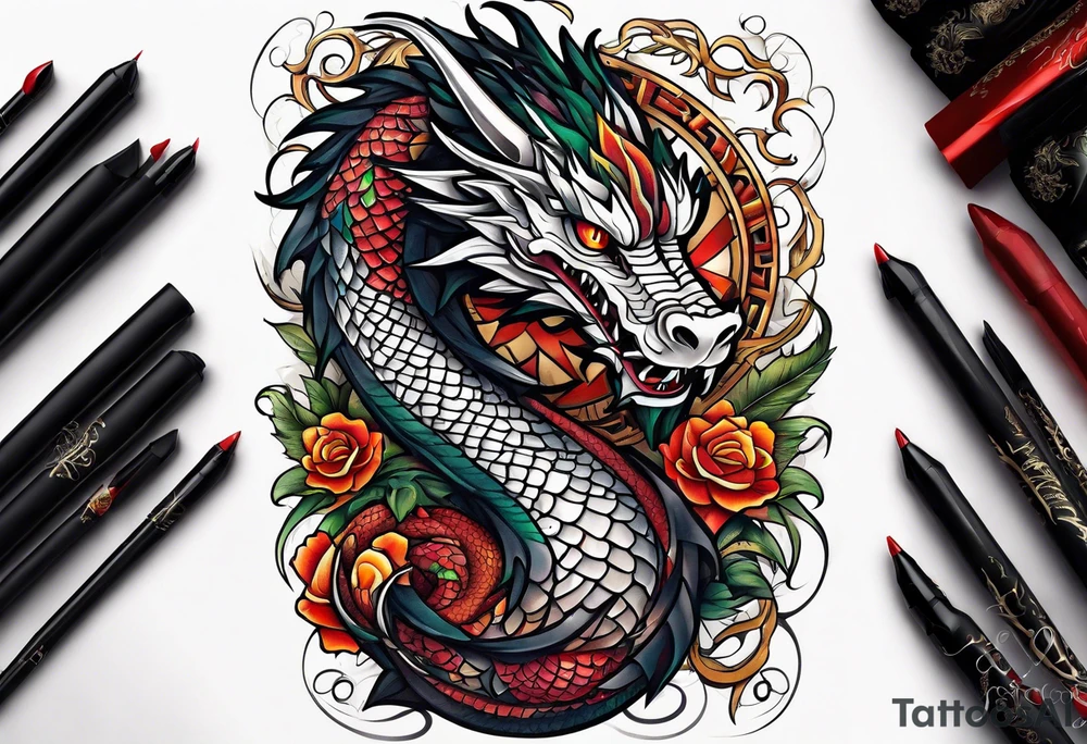 Dragon leg tattoo tattoo idea