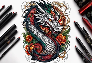 Dragon leg tattoo tattoo idea
