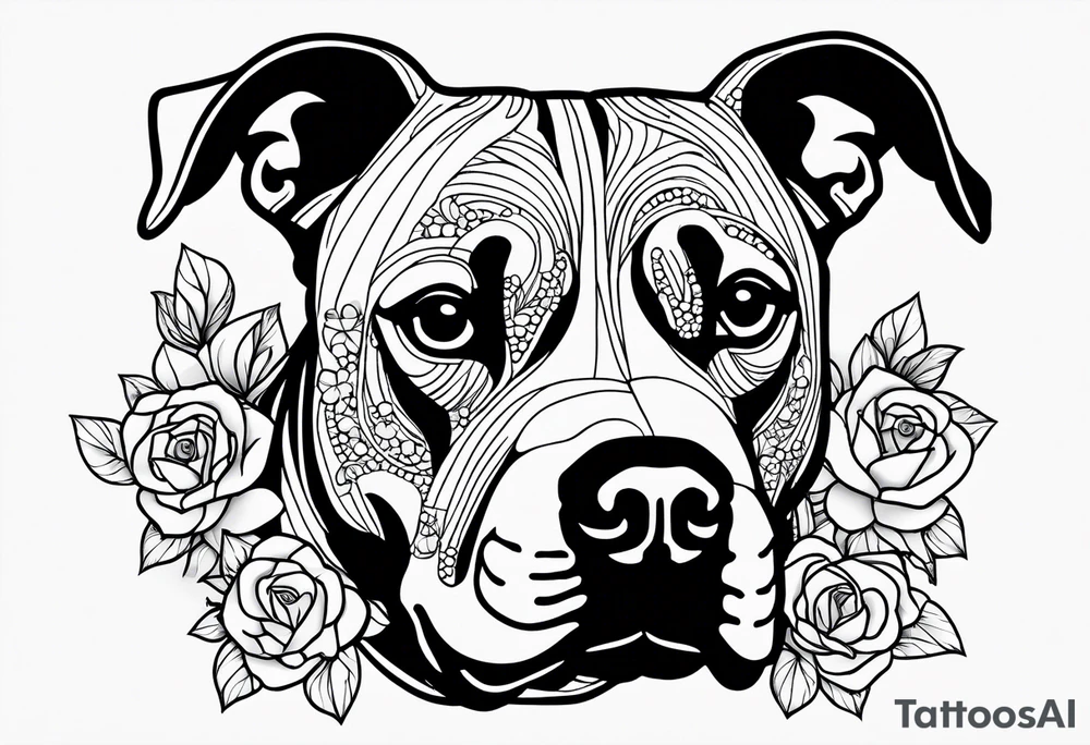 pit bull looking up at you surrounded by lego flowers tattoo idea pit bull looking up at you surrounded by lego flowers tattoo idea
