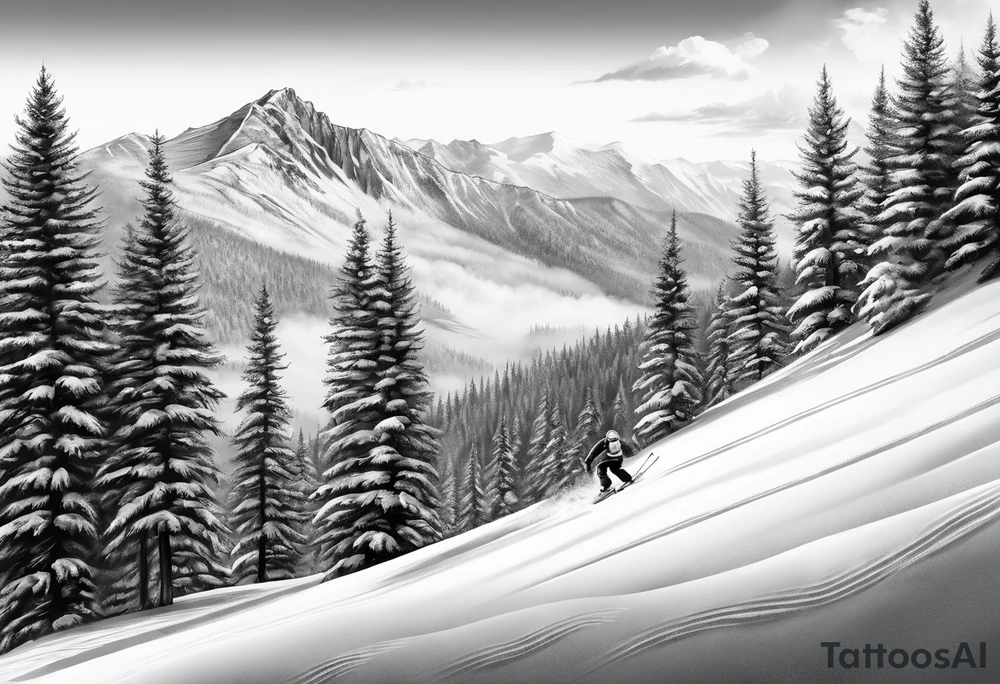 Skier tattoo idea