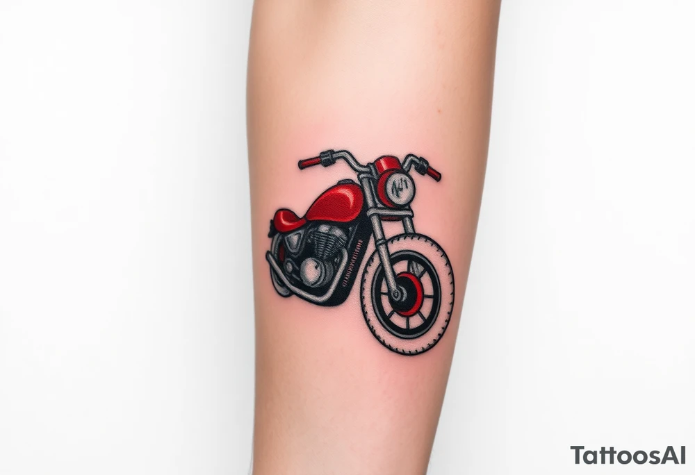 motorcicle tyre fire red tattoo idea