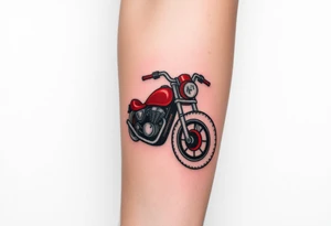 motorcicle tyre fire red tattoo idea