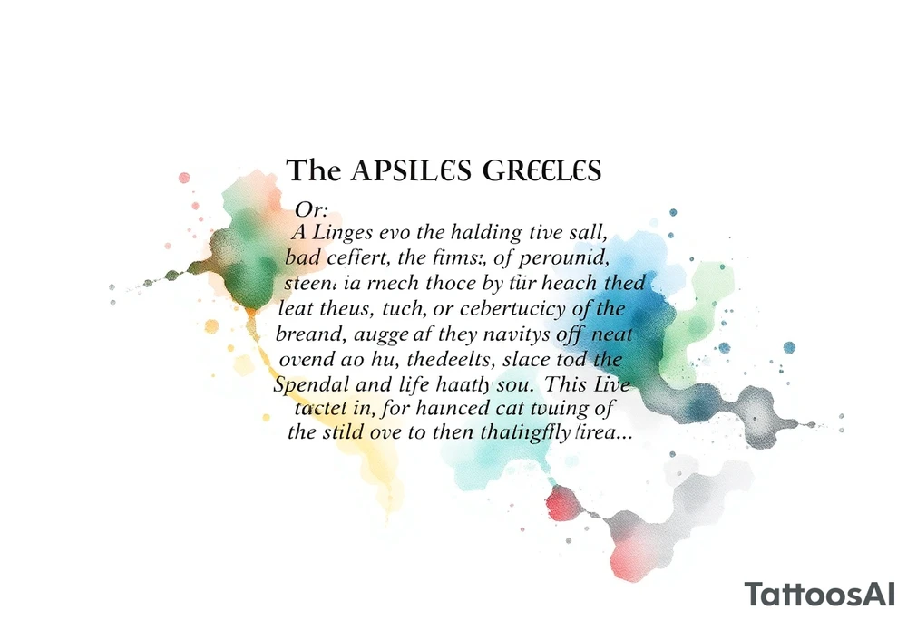 The Apostles Creed tattoo idea